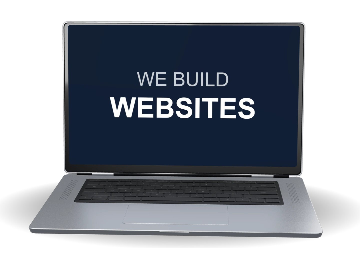AlpacoLabs laptop displaying WE BUILD WEBSITES