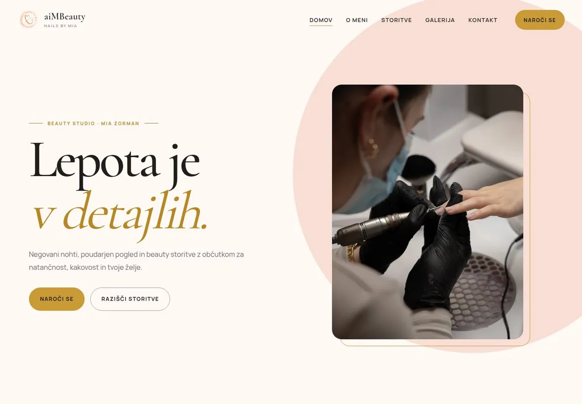 Predogled spletne strani: aiMBeauty