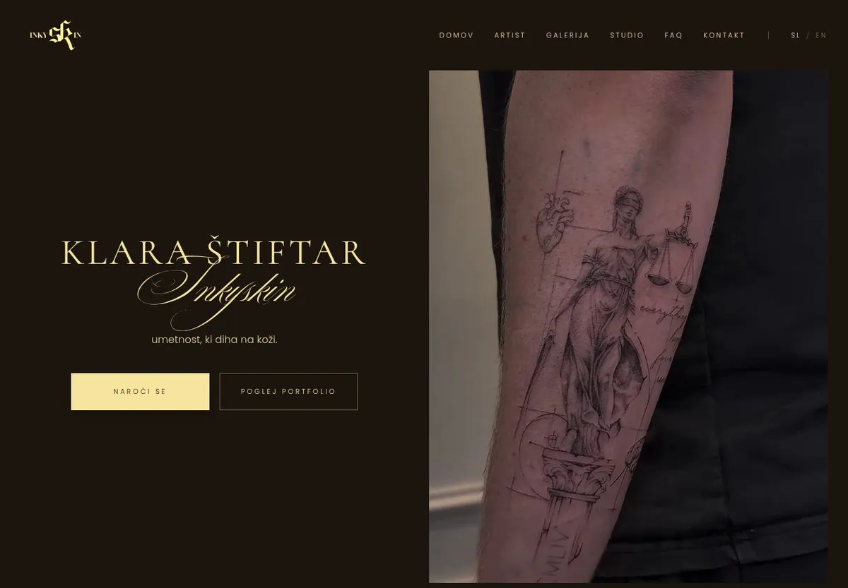 Predogled spletne strani: InkySkin