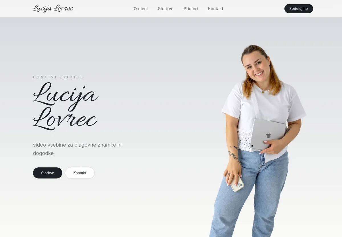 Predogled spletne strani: Lucija Lovrec