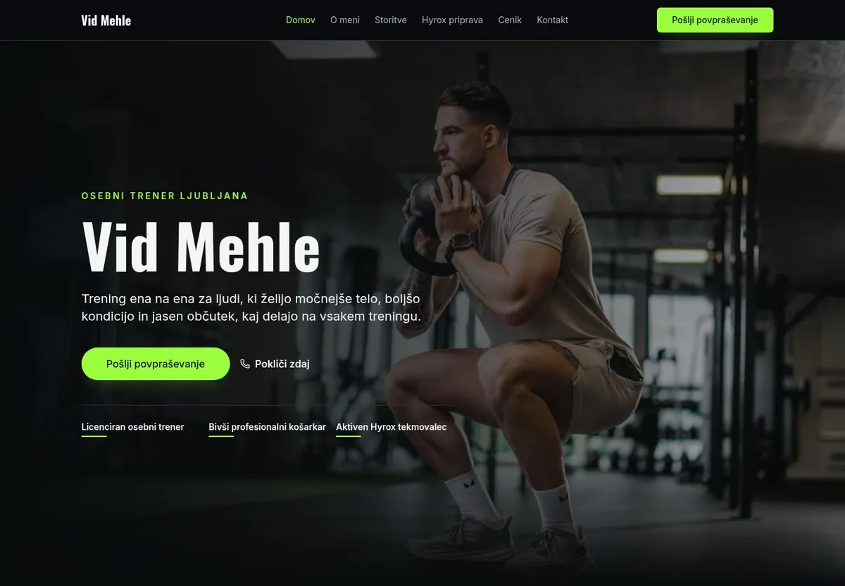 Predogled spletne strani: Vid Mehle